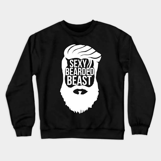 Sexy Bearded Beast Funny Beard Gift Crewneck Sweatshirt by CatRobot